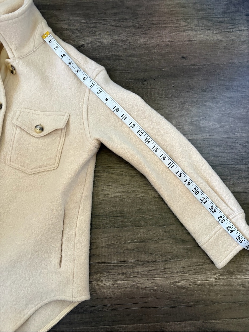 Aritzia Wilfred Free The Ganna Shirt Jacket Merino Wool Heather Bone Cream - Picture 7 of 9